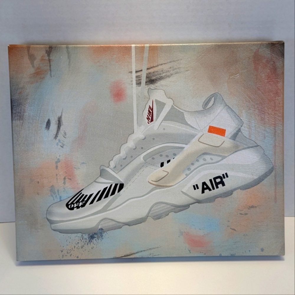 Off White X Nike Air Huarache Canvas Wall Art Print by Oliver Gal
